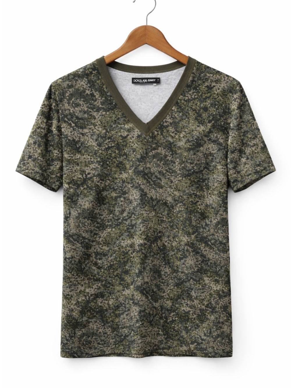 Dolce and Gabbana Digital pixelated garden Camo V-Neck T-Shirt Size 50 Large